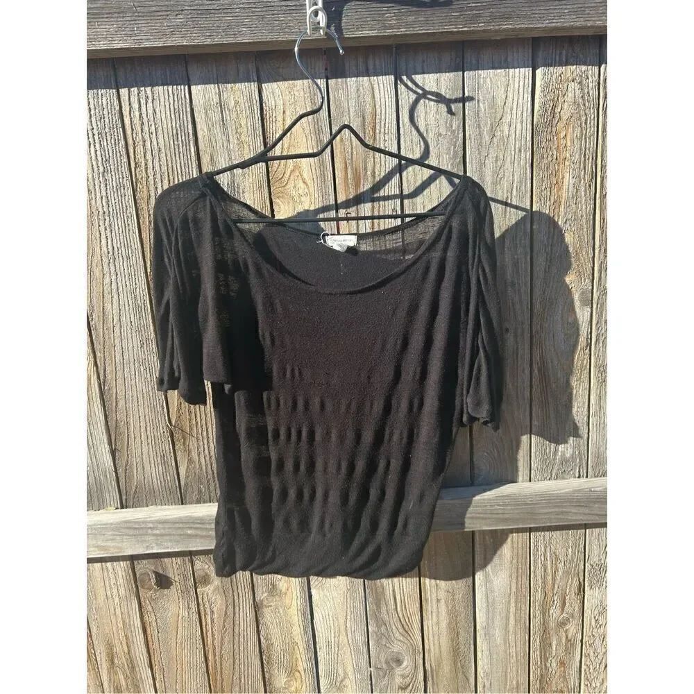 Zenna Outfitters noise sheer striped short sleeve size small